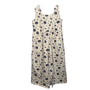 Handmade Floral Sleeveless Wide Leg Cropped Jumpsuit Small
